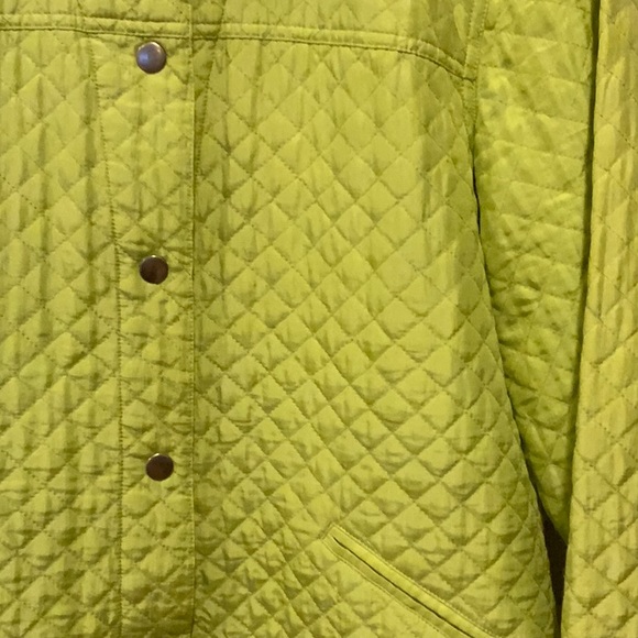 Coldwater Creek Women's lime green quilt jacket size M - Picture 3 of 5